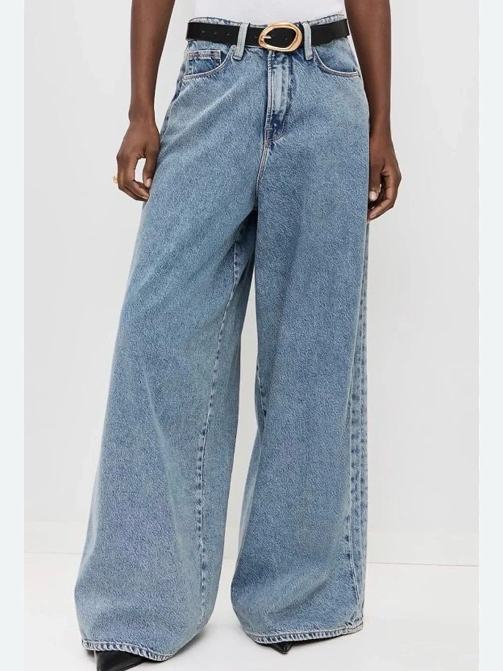 Good American Extra Wide Leg High-Rise Women's Jeans - Picture 2 of 3